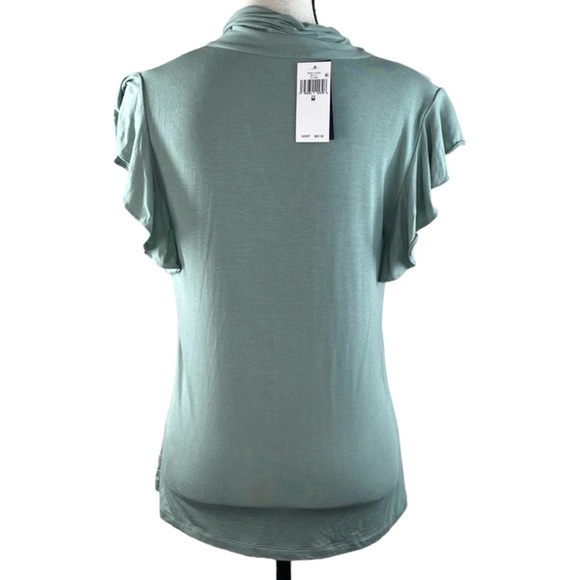 Lauren Ralph Lauren Sage Green Tie Neck Blouse - Picture 5 of 9